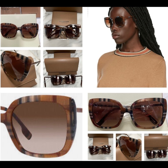 BURBERRY SQUARE CLASSIC ICONIC CHECK SUNGLASSES - Picture 8 of 16